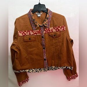 Stonebridge brown women jacket size XL 100% cotton